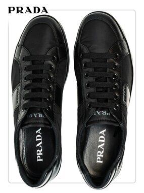 Prada Men's Leather/Nylon Sneaker Black 4E2845 10.5US